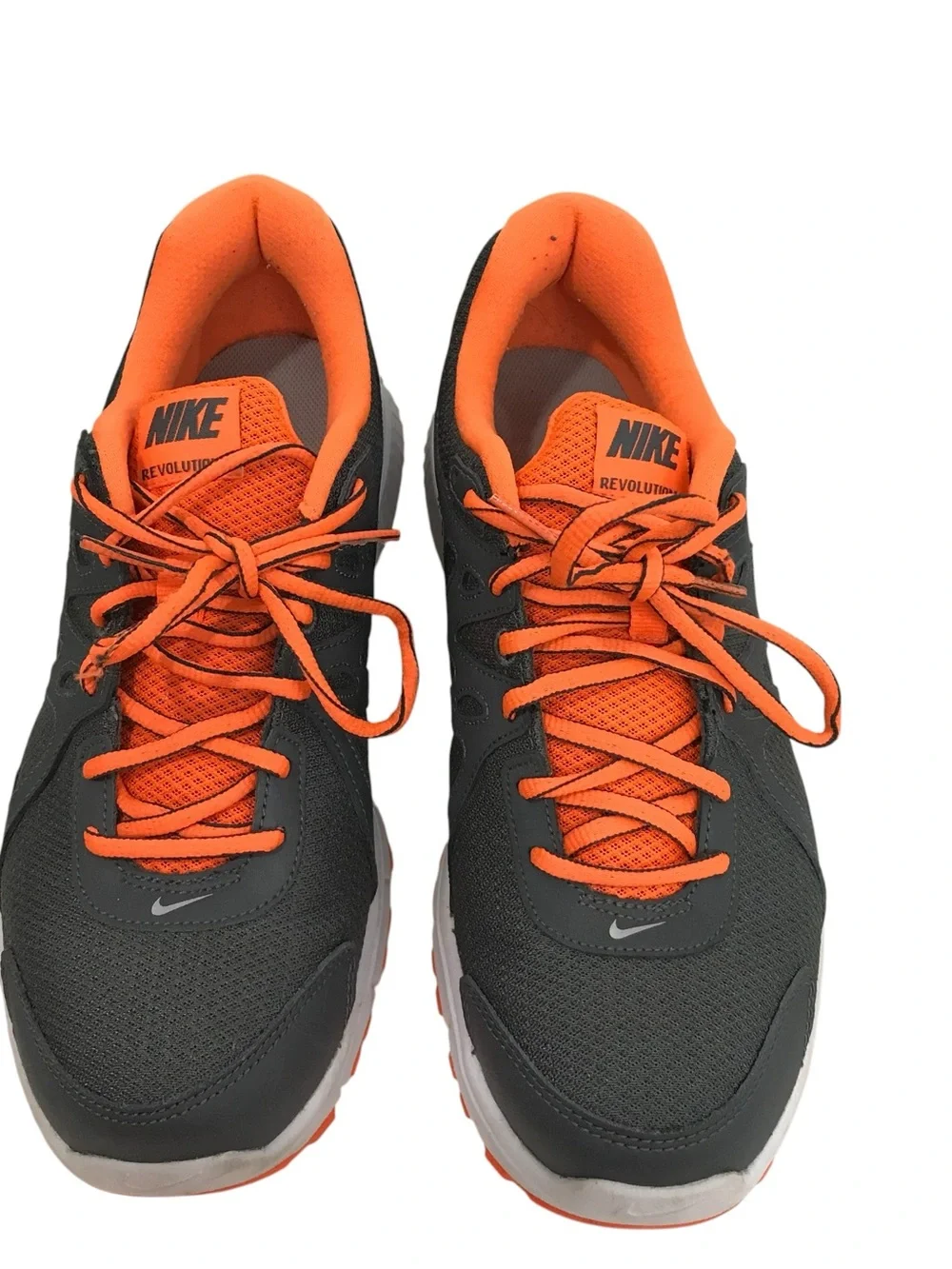 Nike Revolution 2 Men's Athletic Running Shoes in Dark Gray and Orange Size 9